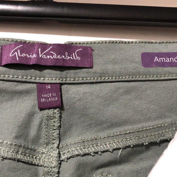 Gloria Vanderbilt Amanda Pants Women 14 Average Stretch Rhinestone Sweet Basil - Picture 8 of 11